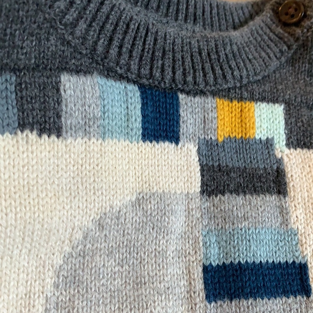 Gap 3-6M Baby Boy Gray Polar Bear Sweater EUC💗 - Picture 7 of 8